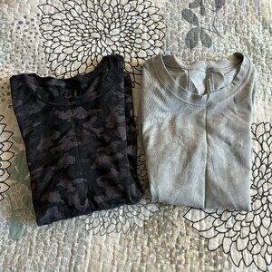 Well Loved Lululemon Race Length Workout Tees Bundle - Camo Print - Size 4
